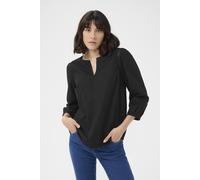 Kaffe Women's KAlila V-notch Neck Long Sleeve Blouse in Black | Size: 10