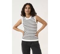 Kaffe Women's KAlilybeth Knitted Striped Tank Top in White | Size: Large
