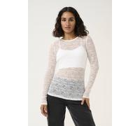 Kaffe Women's KAlinda Lace Long Sleeve T-shirt in Off White | Size: Medium