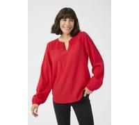 Kaffe Women's KAlinda Smock Yoke V-notch Neck Blouse in Scarlet | Size: 12