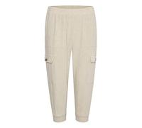 KAFFE Women's Kaliny Capri Pants Casual, Light Sand Linen, 12