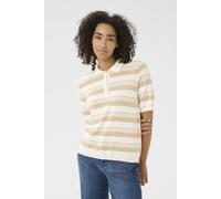 Kaffe Women's KAlizza Polo Pullover Short Sleeves in Light Beige | Size: Small