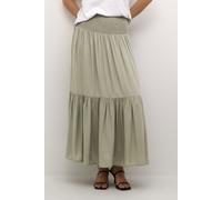 Kaffe Women's KAmaxi Smock Waist A-Line Fit Skirt in Light Khaki | Size: XL/2XL Kaffe Light Khaki XL/2XL