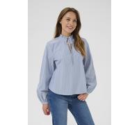 Kaffe Women's KAmilina Tie Neck Long Sleeve Blouse in Baby Blue | Size: 10