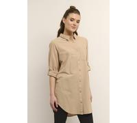 Kaffe Women's KaNaya Longline Shirt in Beige | Size: 14