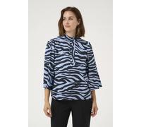 Kaffe Women's KAolga 3/4 Sleeve Animal Print Blouse in Baby Blue | Size: 12