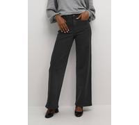 Kaffe Women's Karla Wide Leg High Waisted Jeans in Black | Size: 10