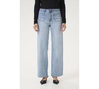 Kaffe Women's Karla Wide Leg High Waisted Jeans in Light Blue | Size: 6