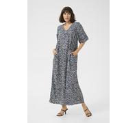 Kaffe Women's KAruffalo V-Neck Short Sleeve Dress in Dark Navy | Size: 16
