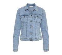 Kaffe Women's KAvicky Jeans Jacket Women Casual jacket Long sleeve Regular fit KAvicky Jeans Jacket, Light Blue Washed Denim,