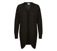 KAFFE Women's Knitted Cardigan Knitwear Mid Thigh Long Sleeves Sweater, Black Deep, XXL
