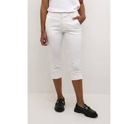 Kaffe Women's Lea Capri Slim Regular Waist Trousers in Off White | Size: 8