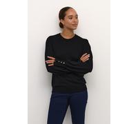 Kaffe Women's Lizza Crew Neck Button Cuff Pullover in Black | Size: Medium Kaffe Black M