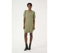 Kaffe Women's Lizza Knit Short Sleeve Mini Dress in Light Khaki | Size: 2XL