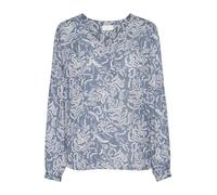 KAFFE Women's Long Sleeve Blouse Printed V-Neck T-Shirt, Flint Stone, 18