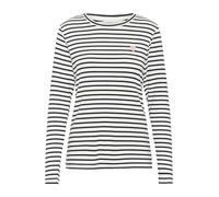 Kaffe Women's Long Sleeved T-Shirt Striped Blouse with Round Neck Blouse, Blue, S