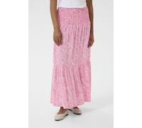 Kaffe Women's Maxi Smock Waist A-Line Fit Skirt in Bright Pink | Size: Medium/Large Kaffe Bright Pink M/L