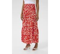 Kaffe Women's Maxi Smock Waist A-Line Fit Skirt in Scarlet | Size: Medium/Large Kaffe Scarlet M/L