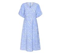 KAFFE Women's Midi Dress V-Neck Tailored Fit Flared Skirt Half Sleeves Printed