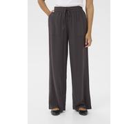 Kaffe Women's Milia Elastic Waist Wide Leg Trousers in Dark Grey | Size: 14