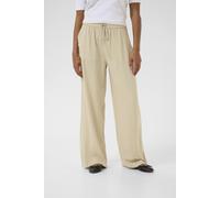 Kaffe Women's Milia Elastic Waist Wide Leg Trousers in Light Beige | Size: 10