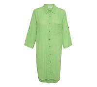 KAFFE Women's Oversized Shirt Long Sleeves Roll Tab Sleeve Button Up Long, Poison Green/Chalk Stripe, 8 (XS)