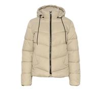 KAFFE Women's Puffer Jacket High Collar Hooded Hip Length Zipper Regular Fit Outerwear, Feather Gray, UK 12