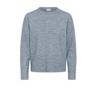 KAFFE Women's Pullover Round Neck Knit Regular Fit Long Sleeves, Windward Blue Melange, M