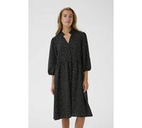 Kaffe Women's Rea Printed V-Neck Midi Dress in Black | Size: 8