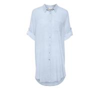 KAFFE Women's Shirt Dress 3/4 Sleeve Tunic Casual Long, Cashmere Blue/Chalk Stripe, 14 (L)