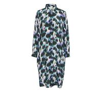 KAFFE Women's Shirt Dress Knee-Length Long Sleeves Relaxed Fit, Digital Flower Print, 14