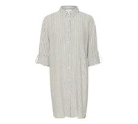 Kaffe Women's Shirt Dress Mid-Thigh Length Button Up Long Sleeves Relaxed Fit, Chalk/Black Stripe, 14