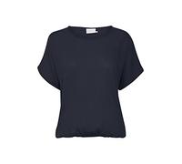 Kaffe Women's Short Sleeve Blouse with Elastic Hem Loose Fit, Midnight Marine, 42