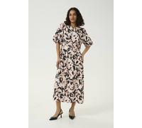 Kaffe Women's Stylish Midi Dress in Beige | Size: 16