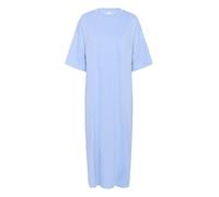 KAFFE Women's T-Shirt Dress Oversized Fit Half Sleeves Round Neck Maxi Length, Soft Chambray, L