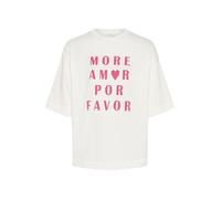 KAFFE Women's T-Shirt Oversized Statement Tee Jersey Round Neck Short Sleeves, Chalk, XXL