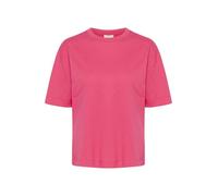 KAFFE Women's T-Shirt Round Neck Short Sleeves Loose Fit Cotton Jersey, Raspberry, XS