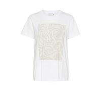 KAFFE Women's T-Shirt Statement Tee Crew Neck Regular Fit Short Sleeves, Optical White, S