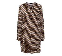 KAFFE Women's T-Shirt with roll-up Sleeves, Oversized Long Blouse Casual Dress, Candy Pink/Thrush Braid Print, 34