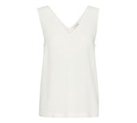 KAFFE Women's Tank Top V-Neck Sleeveless Regular Fit Hip Length Wide Shoulders, Chalk, 14