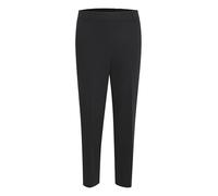 KAFFE Women's Trousers Cropped Length Elastic Waist Regular Fit Pockets Pants, Black Deep, 10