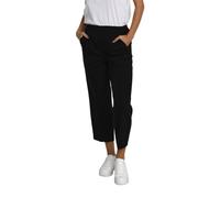 KAFFE Women's Trousers Cropped Length Elastic Waist Regular Fit Pockets Pants, Black Deep, 10