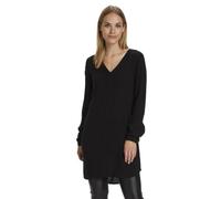 KAFFE Women's Tunic Long Sleeve Shirt V-Neck Amber, Black Deep, W42