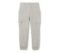 Kaffe Women's Women's Cargo Pants Striped Casual Fit Regular Waistband Elastic Cuffs Pants, Black/White Stripe,