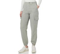 Kaffe Women's Women's Cargo Pants Striped Casual Fit Regular Waistband Elastic Cuffs Pants, Green/White Stripe,