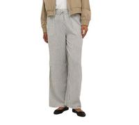 Kaffe Women's Women's Casual Pants Elastic Waist Wide Legs Full-Length Pockets Pants, Chalk/Black Stripe,