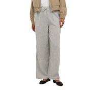 Kaffe Women's Women's Casual Pants Elastic Waist Wide Legs Full-Length Pockets Pants, Chalk/Black Stripe,