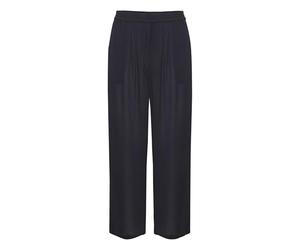 Kaffe Women's Women's Casual Pants High-waisted Elastic Waist Cropped Wide Legs Pants, Midnight Marine,