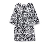 Kaffe Women's Dress V-Neck Above The Knee Long Sleeve Casual, Black/White Abstract Flower, 40