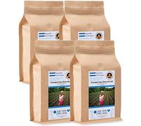 Kaffee Globetrotter - Coffee with Heart - Nicaragua Fancy Flores del Café - 4 x 1000 g Very Fine Ground - for Coffee Machines, Coffee Grinder - Fair Trade Roast Coffee | Economical Gastropack